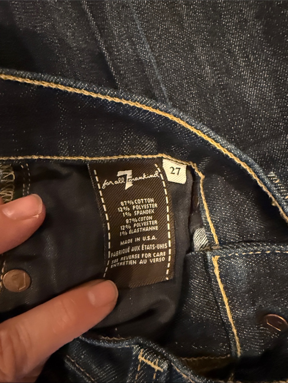 7 For All Mankind Dark Blue Flare Jeans - Picture 3 of 4